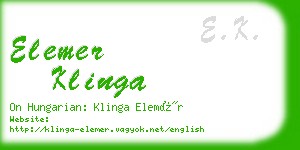 elemer klinga business card